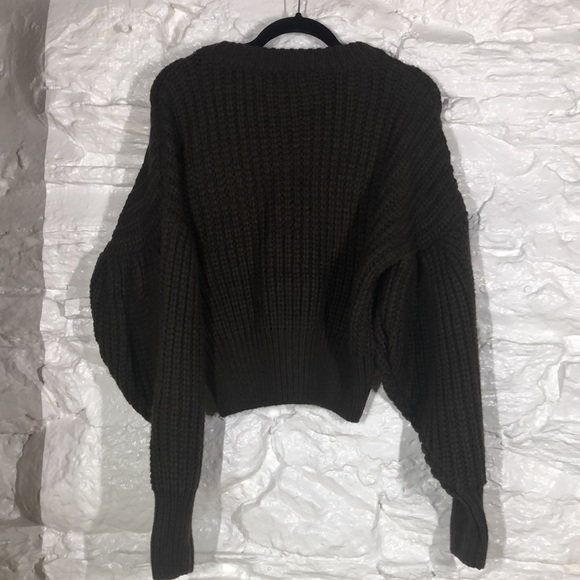 Chocolate color En Saison sweater with oversized sleeves - Picture 5 of 5